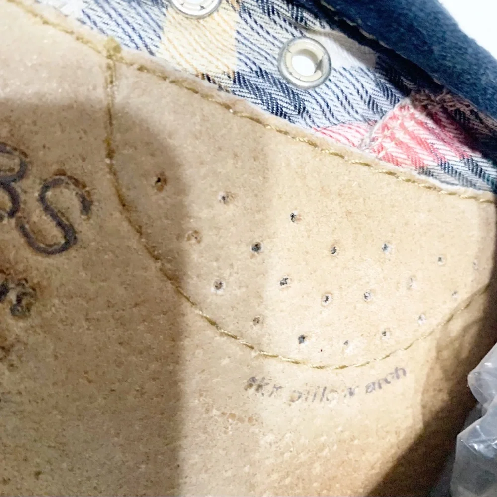 SKECHERS Bobs Canvas Slip-on Flat Raw Hem Shoes Style #: 37790-NVY Pop of Color